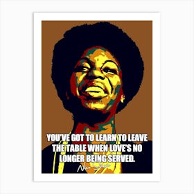 Nina Simone Pop Art Illustration with  Quotes Art Print