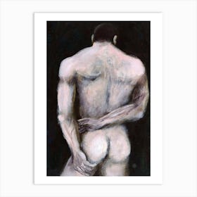 Male Back Nude - Anton Maliar man erotic homoerotic body figurative vertical bedroom Art Print