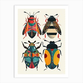 Colourful Insect Illustration Beetle 7 Art Print