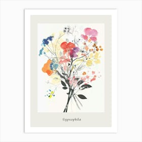 Gypsophila 4 Collage Flower Bouquet Poster Art Print