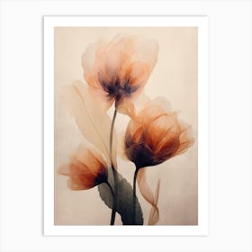 Parchment Flowers No 4 Art Print