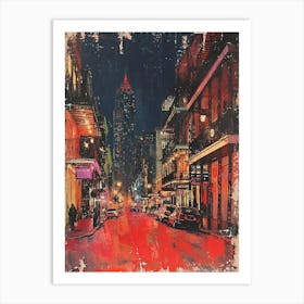Retro New Orleans Painting Style 1 Art Print
