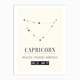 Capricorn Zodiac Sign  Art Print