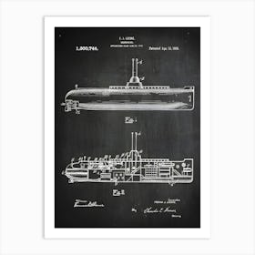 Submarine Print Navy Submarine Poster Submarine Wall Art Submarine Decor Submarine Patent Military Art Patentprint Vb7441 Art Print