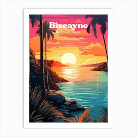 Biscayne National Park Florida Outdoor Modern Travel Illustration Art Print
