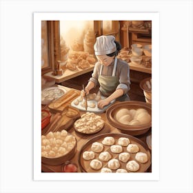 Dumpling Making Chinese New Year 7 Art Print