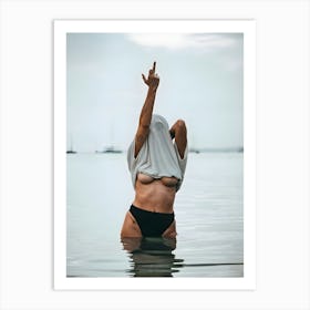 Naked Woman In Water Art Print