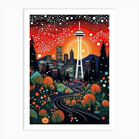Vancouver, Illustration In The Style Of Pop Art 1 Art Print