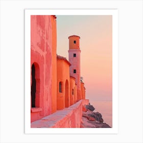 Lighthouse At Sunset Art Print