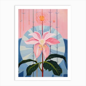 Monkey Orchid 2 Hilma Af Klint Inspired Pastel Flower Painting Art Print
