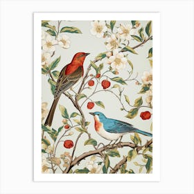 Birds In A Cherry Tree Art Print