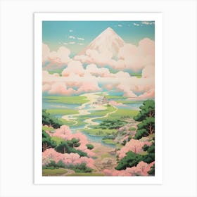 Mount Gassan In Yamagata, Japanese Landscape 1 Art Print