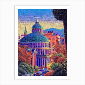 Berkeley, City Us  Pointillism Art Print