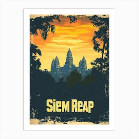 Aihrgdesign A Vintage Travel Poster Of Siem Reap 2 Art Print