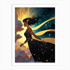 Woman In The Sky Art Print