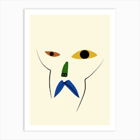 Lines And Cut Out Minimalist Portrait Art Print