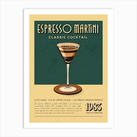 Espresso Martini Classic Cocktail Art Print
