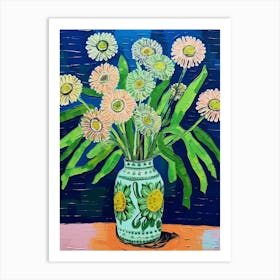 Flowers In A Vase Still Life Painting Everlasting Flower 3 Art Print
