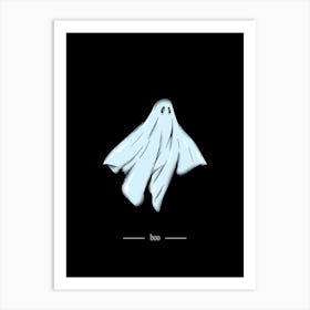 Halloween Ghost Poster, Simple Statement Print Art Print