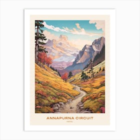 Annapurna Circuit Nepal 3 Hike Poster Art Print