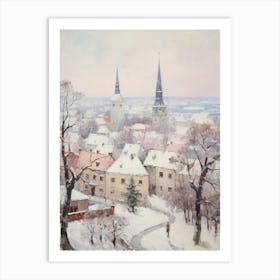 Dreamy Winter Painting Tallinn Estonia 3 Art Print