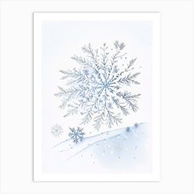 Nature, Snowflakes, Pencil Illustration 1 Art Print