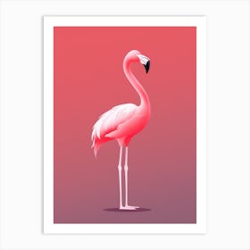 Minimalist Flamingo 2 Illustration Art Print