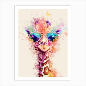 Giraffe With Sunglasses Art Print