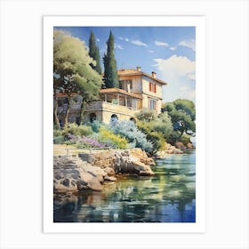 Villa Lante Italy Watercolour Painting  Art Print