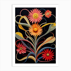 Gaillardia 3 Hilma Af Klint Inspired Flower Illustration Art Print