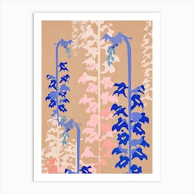 Bluebells Flower Big Bold Illustration 4 Art Print