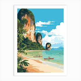 Railay Beach, Krabi, Thailand, Matisse And Rousseau Style 4 Art Print