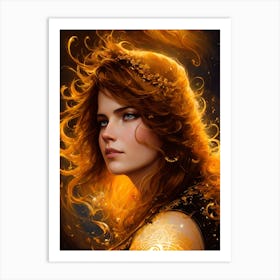 Fiery Woman Art Print