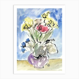 Watercolor Flowers 1 Art Print