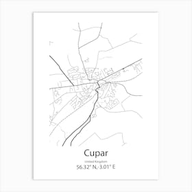 Cupar,United Kingdom Minimalist Map Art Print