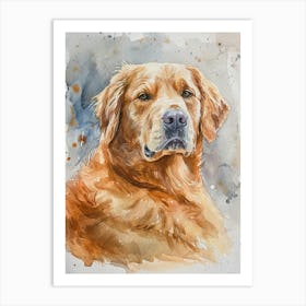 Golden Retriever Watercolor Painting 2 Art Print