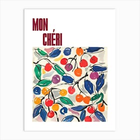 Mon Cheri Poster Summer Cherries Painting Matisse Style 8 Art Print