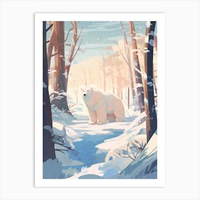 Winter Polar Bear 1 Illustration Art Print