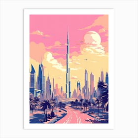 Dubai In Risograph Style 3 Art Print