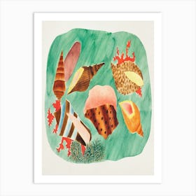 Shells In Seaweed By Mary Altha Nims Art Print