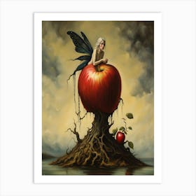 Fairy On An Apple Print Art Print