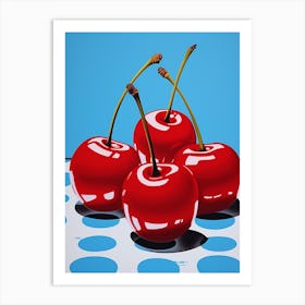Cherries Checkerboard Inspired 1 Art Print
