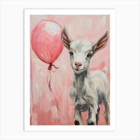 Cute Goat 2 With Balloon Art Print