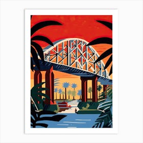 Howrah Bridge, West Bengal, India Colourful 1 Art Print