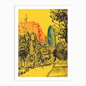 Yellow Agbar Tower Art Print