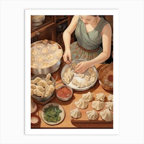 Dumpling Making Chinese New Year 3 Art Print