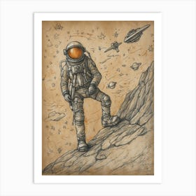 Astronaut In Space Art Print