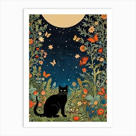 William Morris Cat In The Garden 8 Art Print