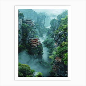 Chinese Cliffs Art Print