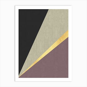 Golden geometric stroke 2 Art Print